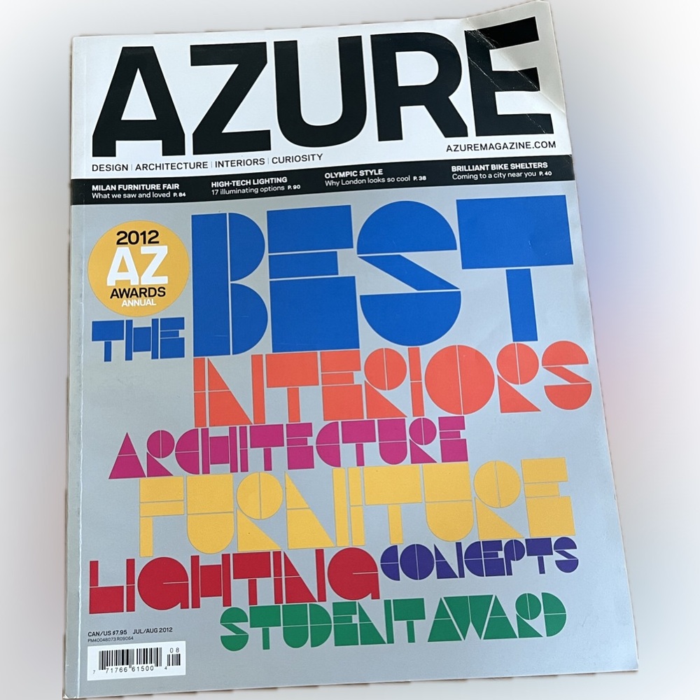 🎈2/$30 - AZURE Jul/Aug 2012. Issue 217. “2012 AZ Awards Annual”.